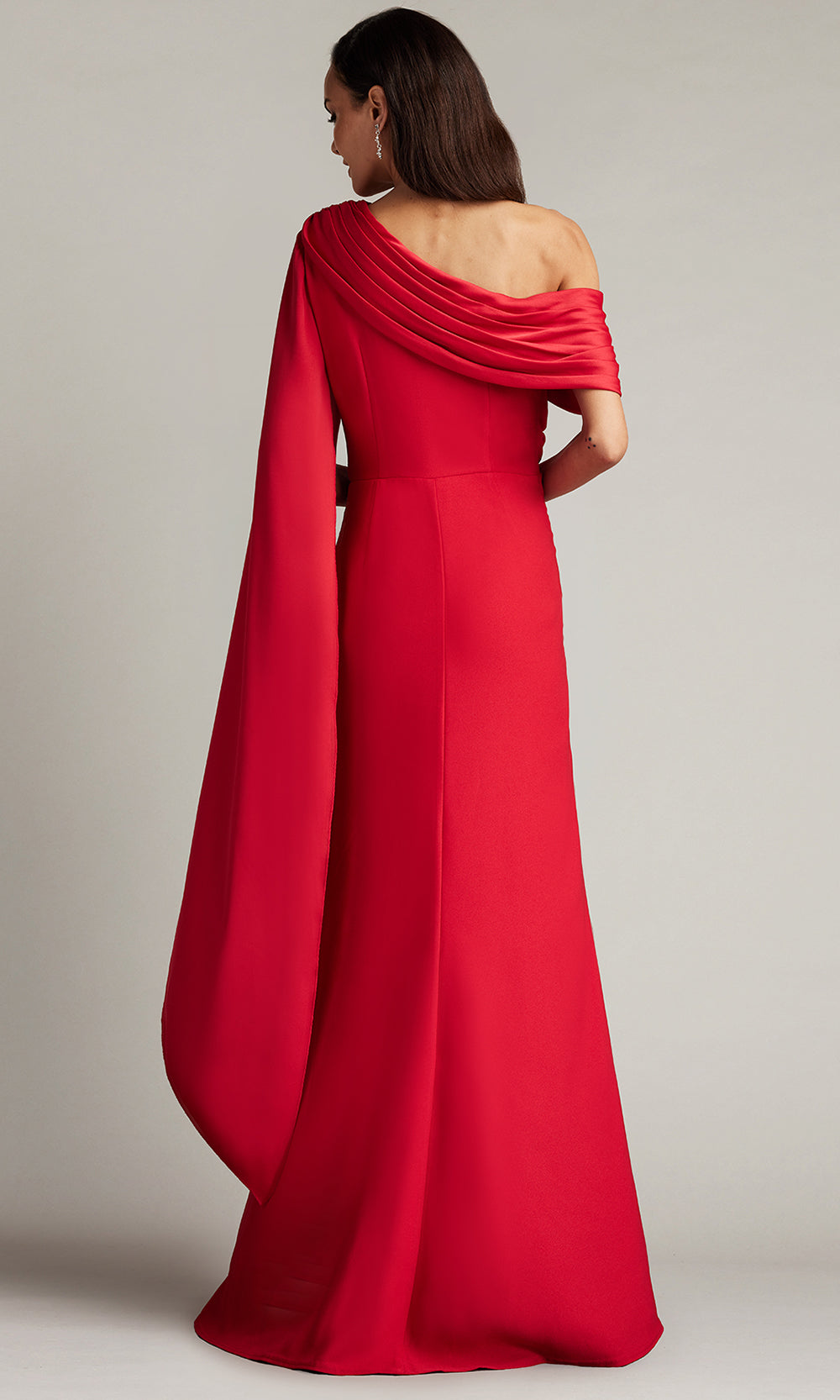 Tadashi Shoji BVU22813L - Ember Cape Sleeve Crepe Evening Gown Formal Gowns