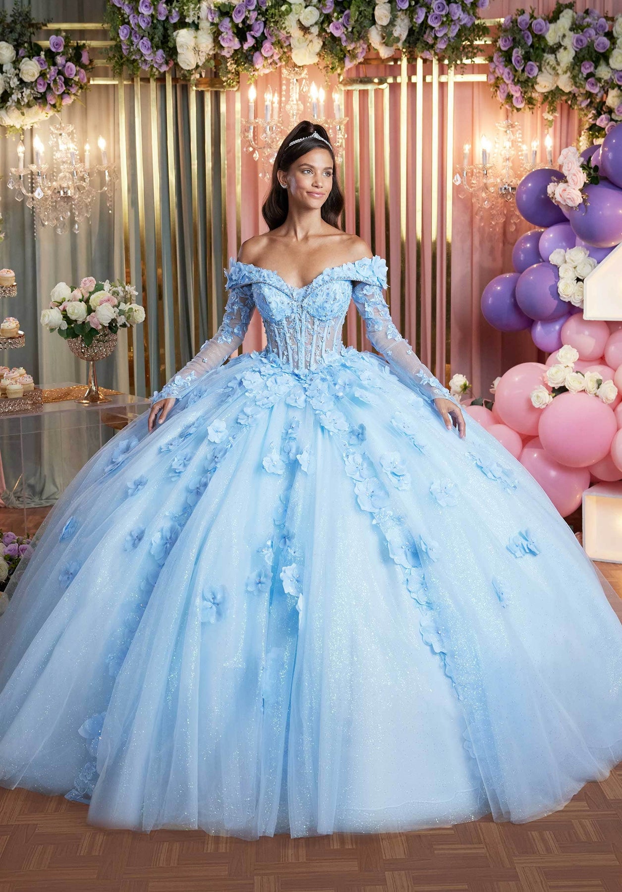 Vizcaya by Mori Lee 89505 - Applique Detailed Quinceanera Gown Quinceanera Dresses