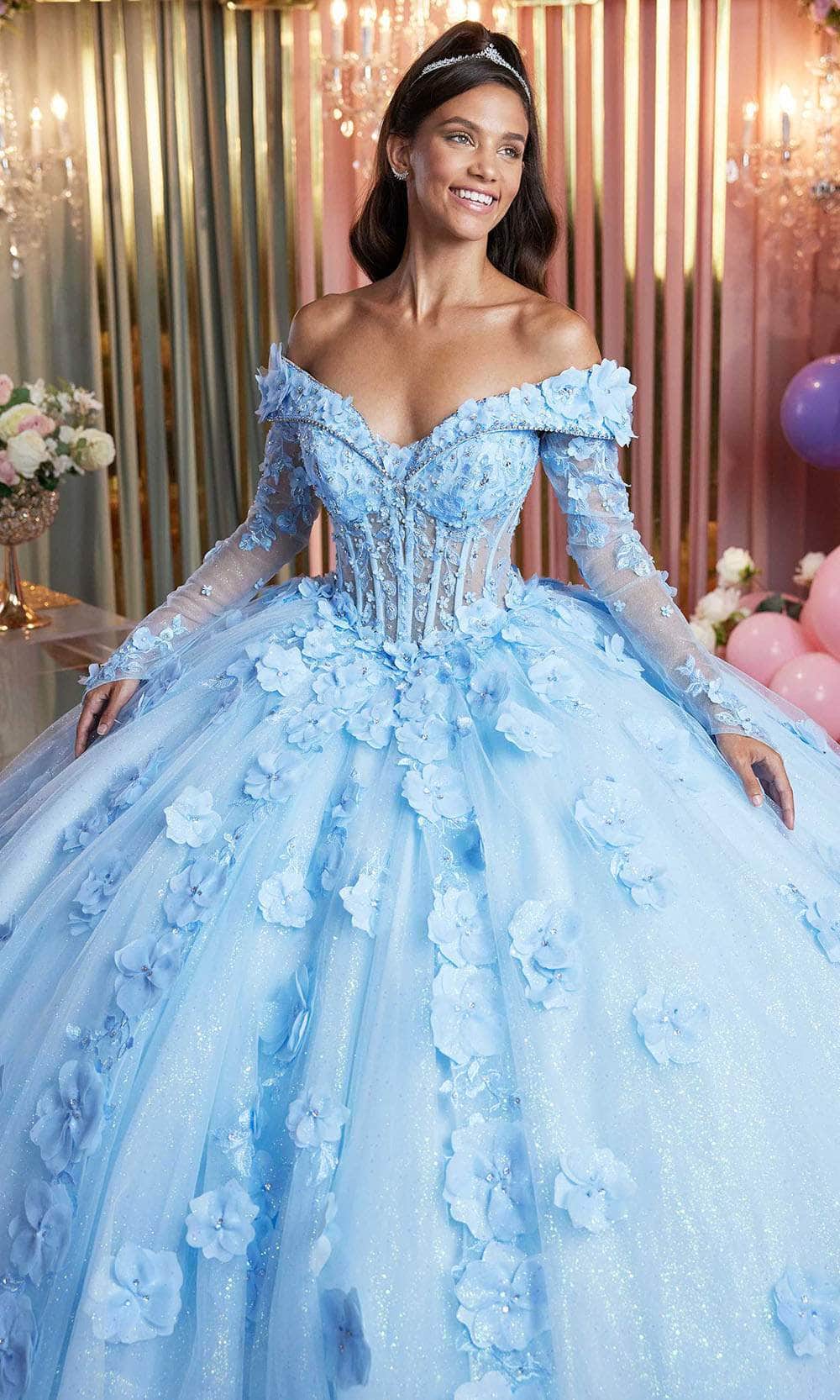 Vizcaya by Mori Lee 89505 - Applique Detailed Quinceanera Gown Quinceanera Dresses