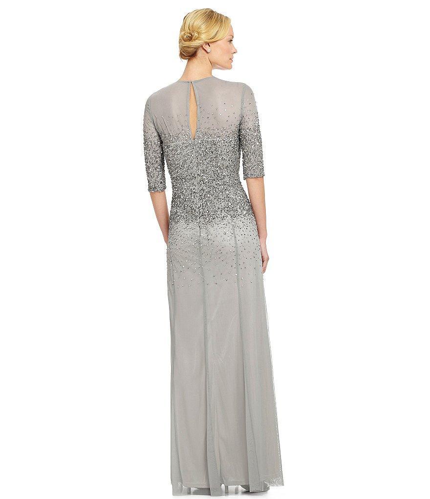 Adrianna Papell - Sequin Embellished Gown 91863330 in Silver