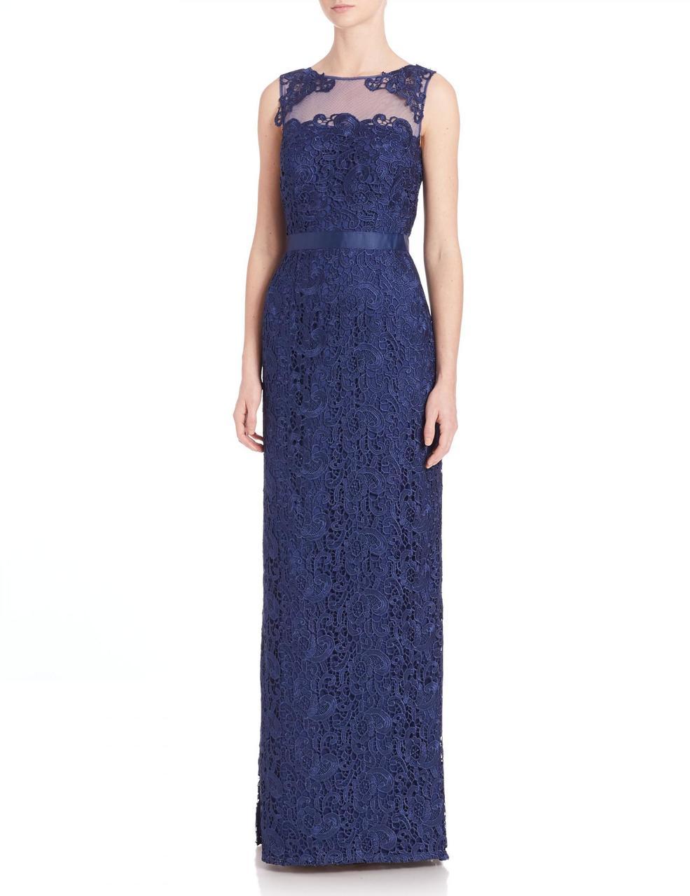 Aidan Mattox - Lace Long Dress 251706210 in Blue
