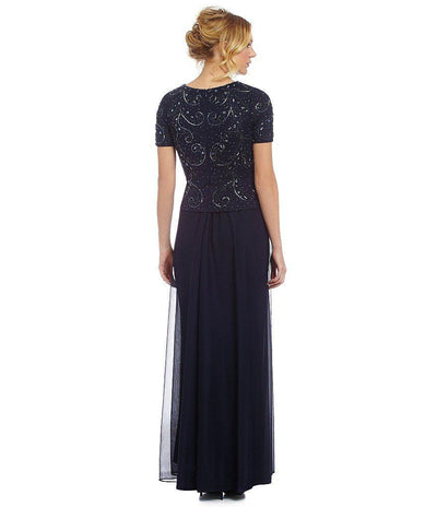 Decode 1.8 - Embellished Short Sleeve Gown 182820 in Blue