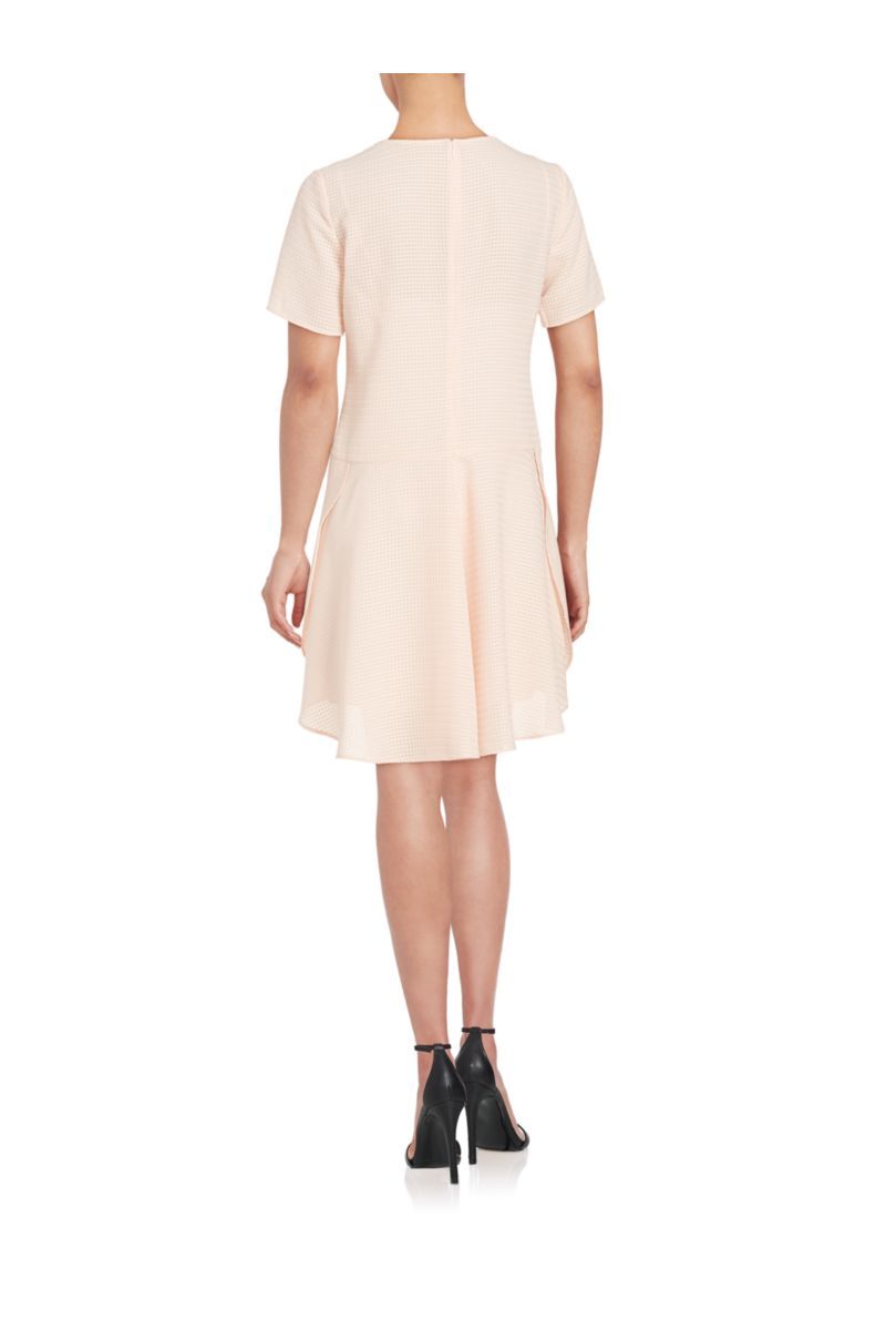 Donna Morgan - D4036M Drop-Waist Dress Short Sleeve Dress in Neutral