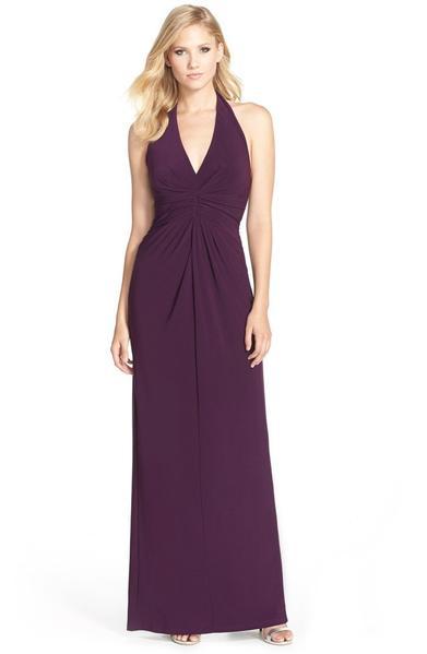 Adrianna Papell - Ruched Jersey Halter Dress 191915320 In Purple