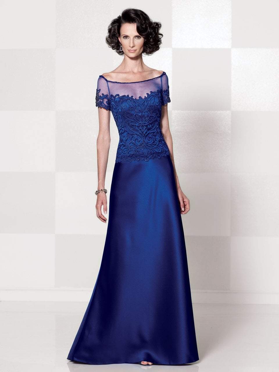 Cameron Blake - Two Piece Off Shoulder Long Dress 114651 in Blue