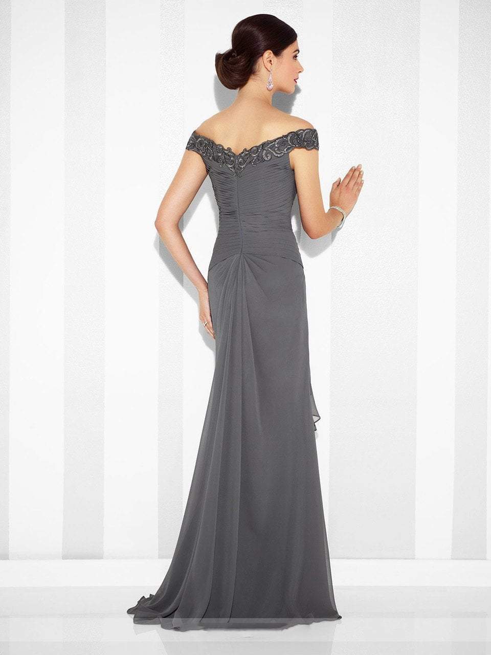 Cameron Blake - 117602SC Off-Shoulder Ruffled Dress