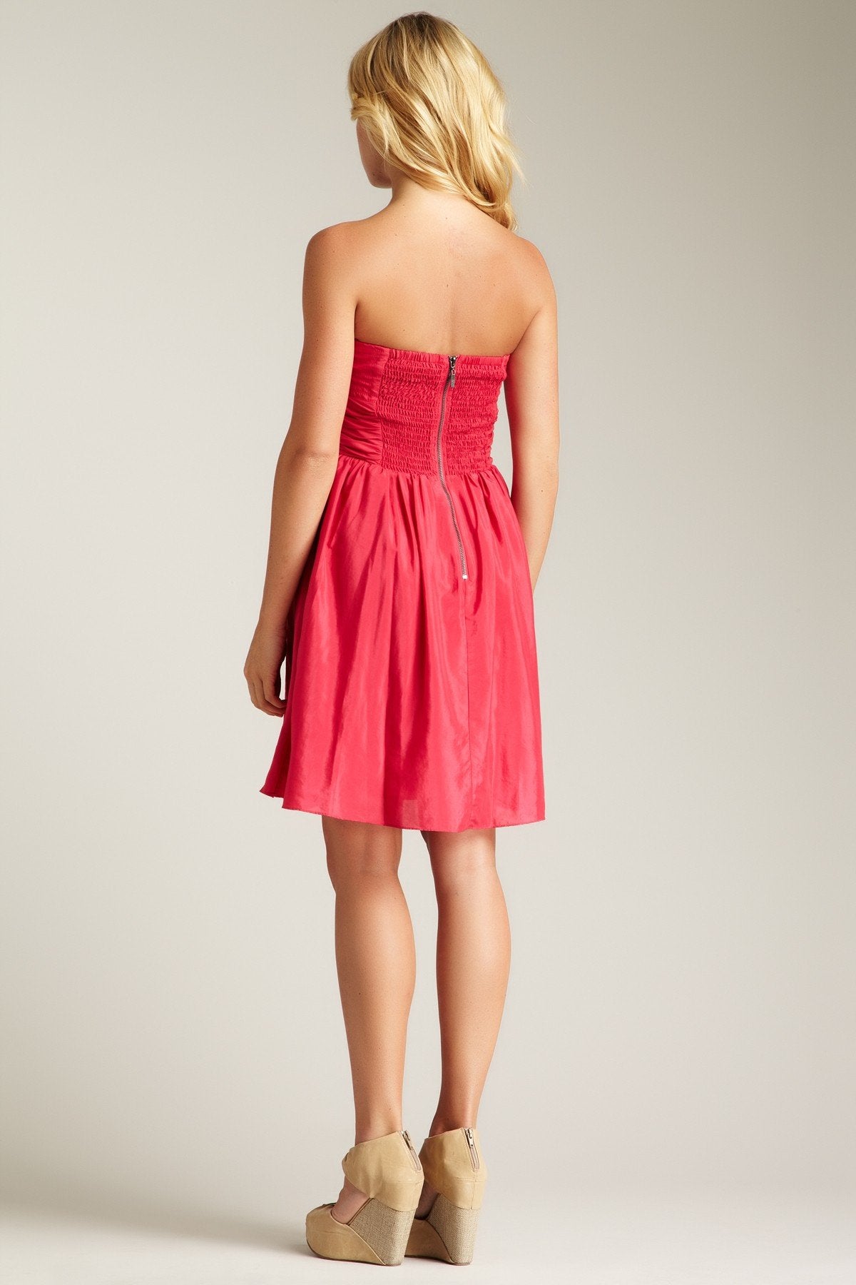 Jessica Simpson - JS2X3879 Short Stitched Sweetheart A-Line Dress In Pink