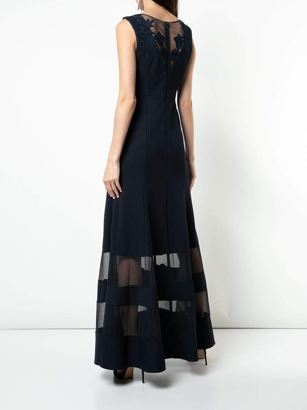 Aidan Mattox - MD1E203970 Sleeveless Illusion Panel Mermaid Dress In Black