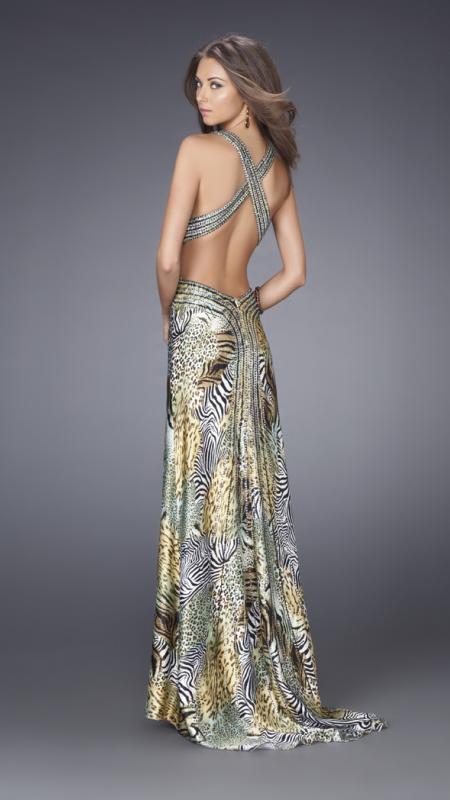 La Femme - Long Dress with Animal Print 14992 In Print and Multi-color