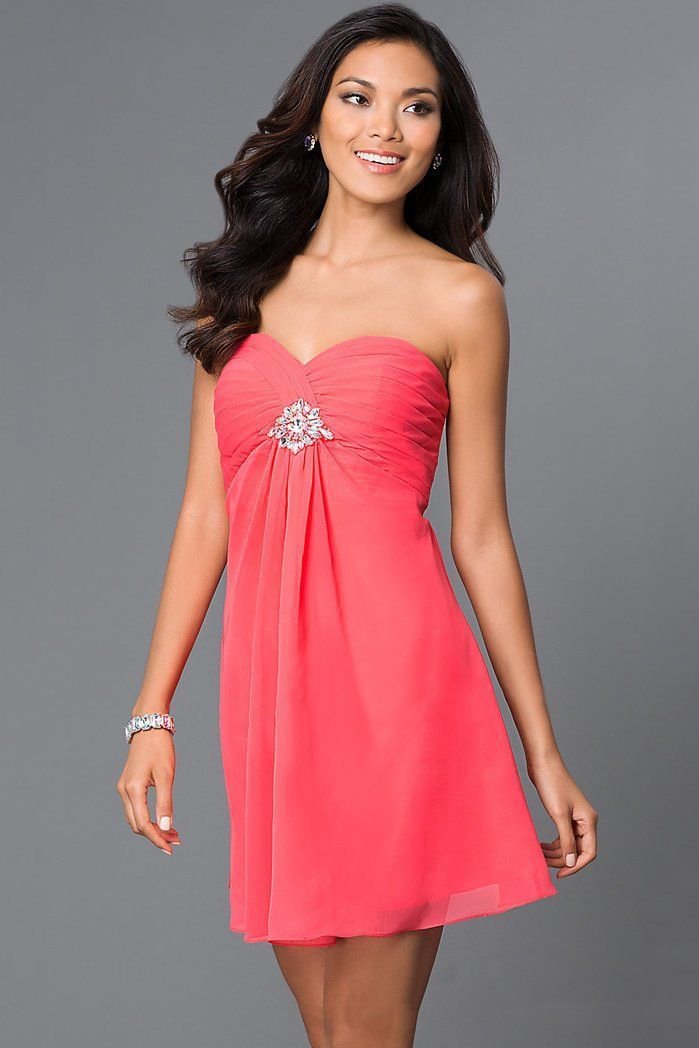 Alyce Paris - Strapless Pleated Empire Cocktail Dress 3676 in Pink