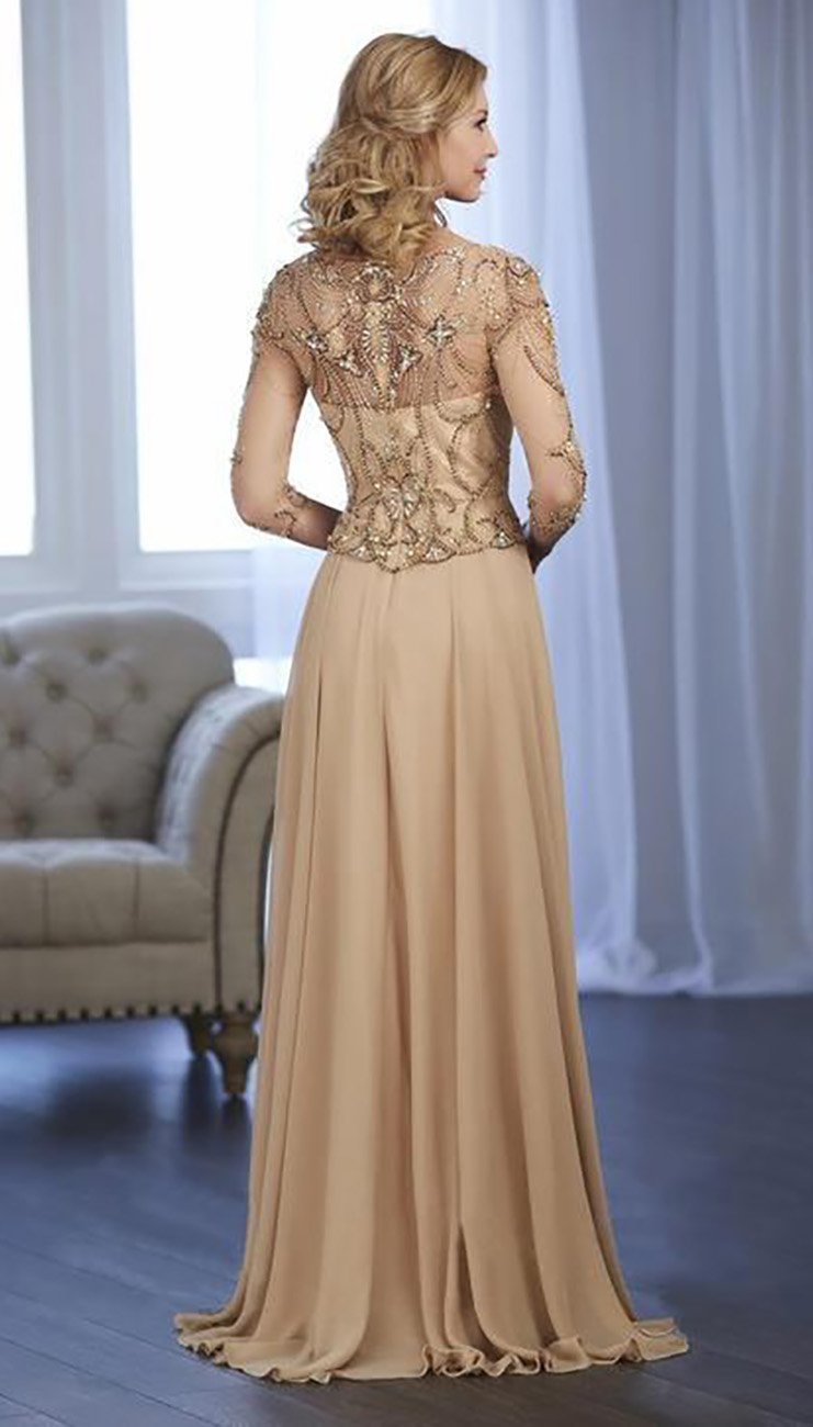 Christina Wu Elegance - 17846SC Beaded Illusion Bateau Peplum Dress