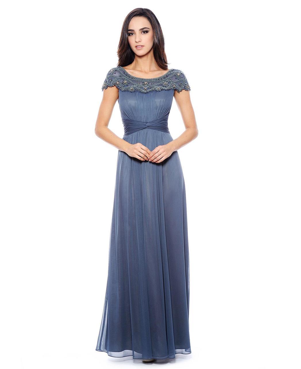 Decode 1.8 - Embellished Ruched Gown 182752SM in Gray