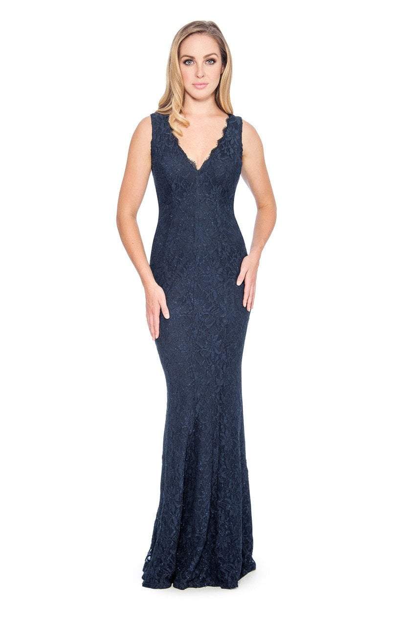 Decode 1.8 - 183626 Allover Lace V Neck Sheath Dress in Blue