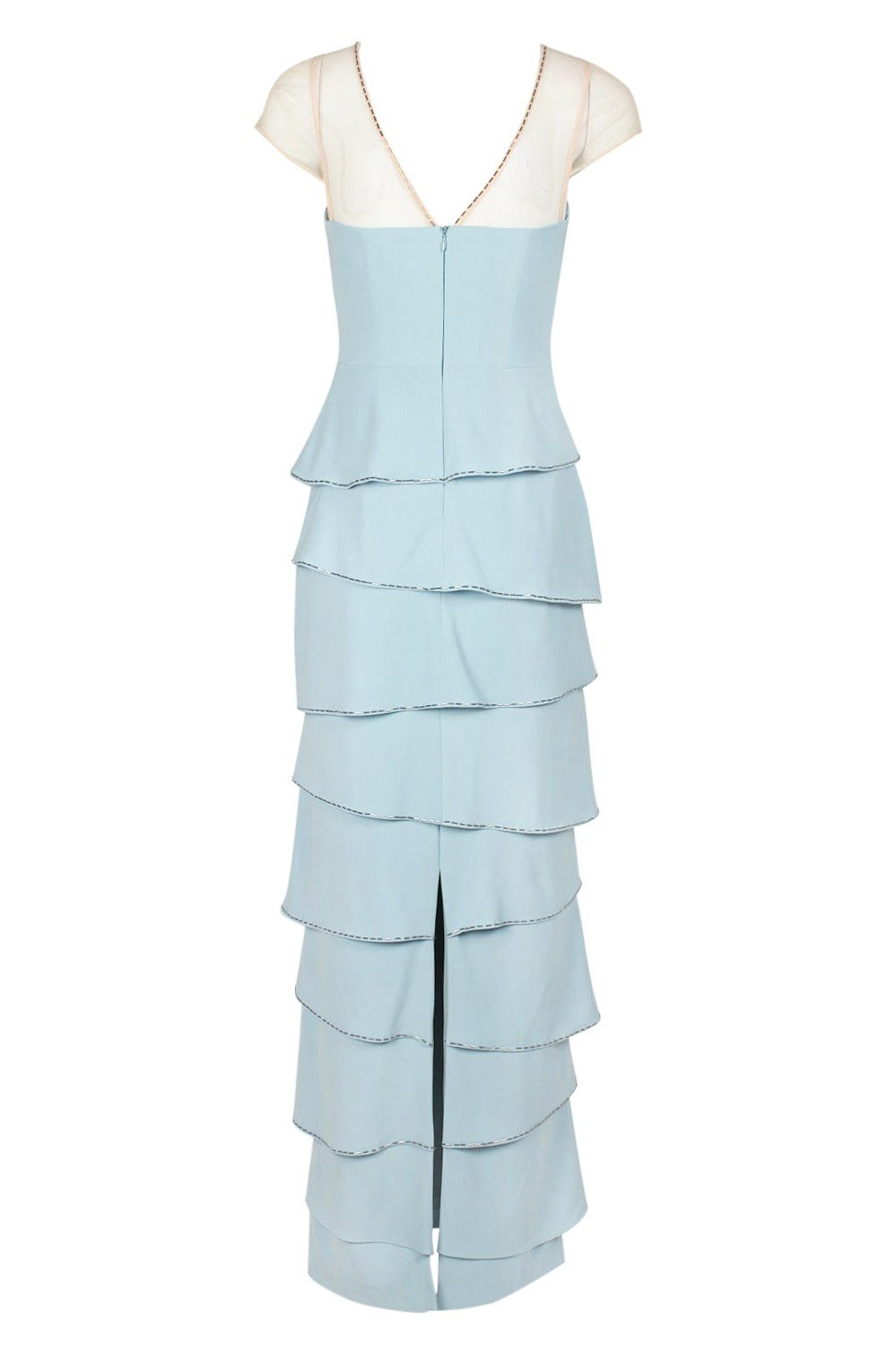 Decode - 184479 Embellished Tiered Sheath Dress In Blue