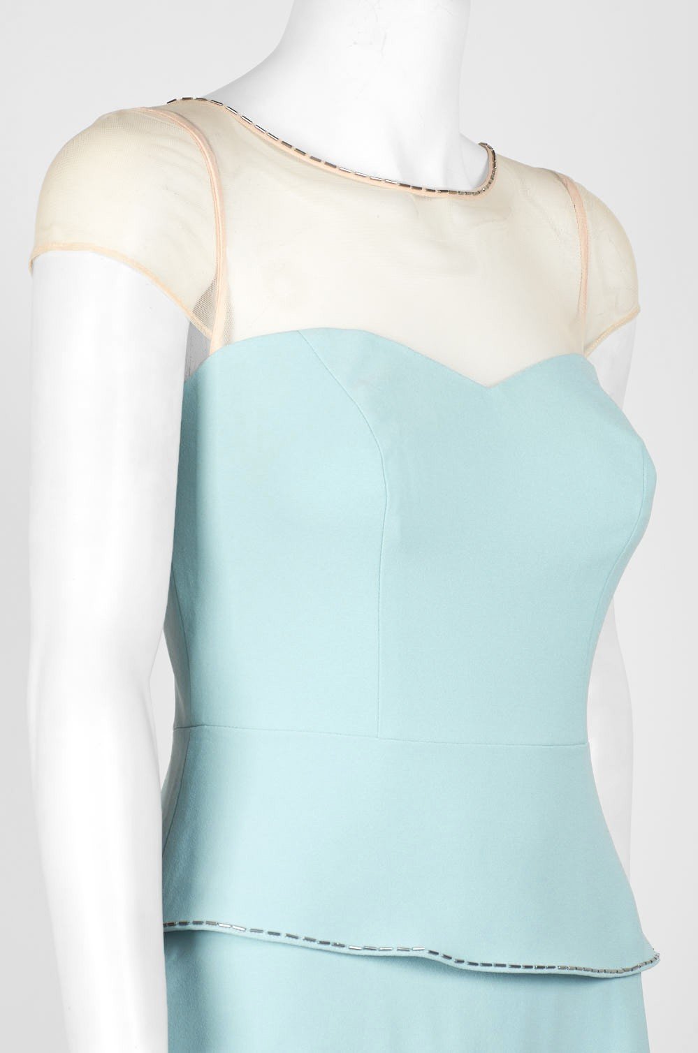 Decode - 184479 Embellished Tiered Sheath Dress In Blue