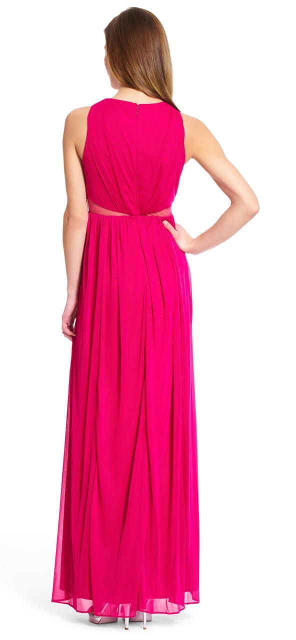 Adrianna Papell - Ruched Jewel Neck Dress 191926970 in Pink