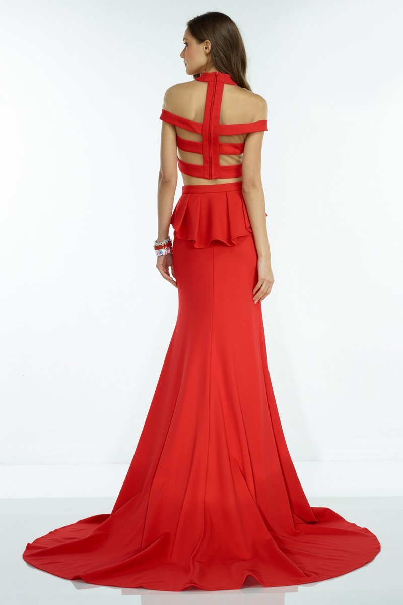 Alyce Paris Claudine - 2527 Three Piece High Mermaid Dress in Red