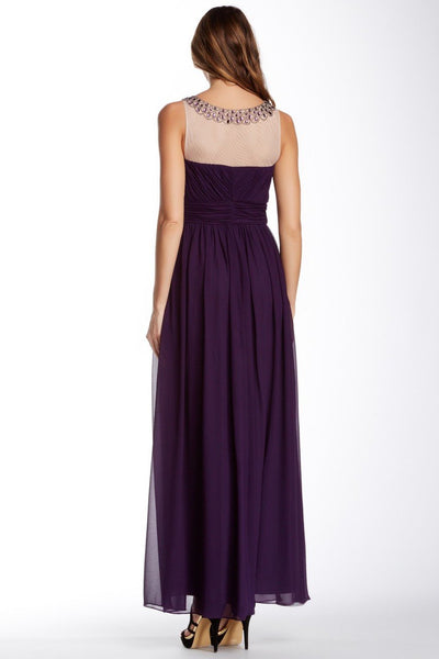 Decode 1.8 - Jewel Neck A-Line Dress 182562 in Purple