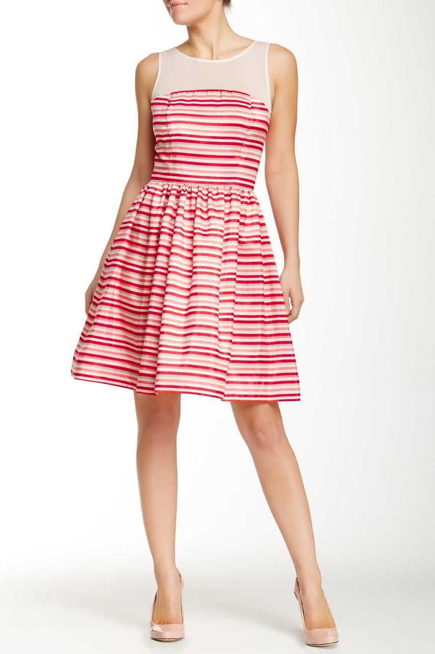 Taylor - Stripe Illusion Dress 5450M in Pink and Multi-Color