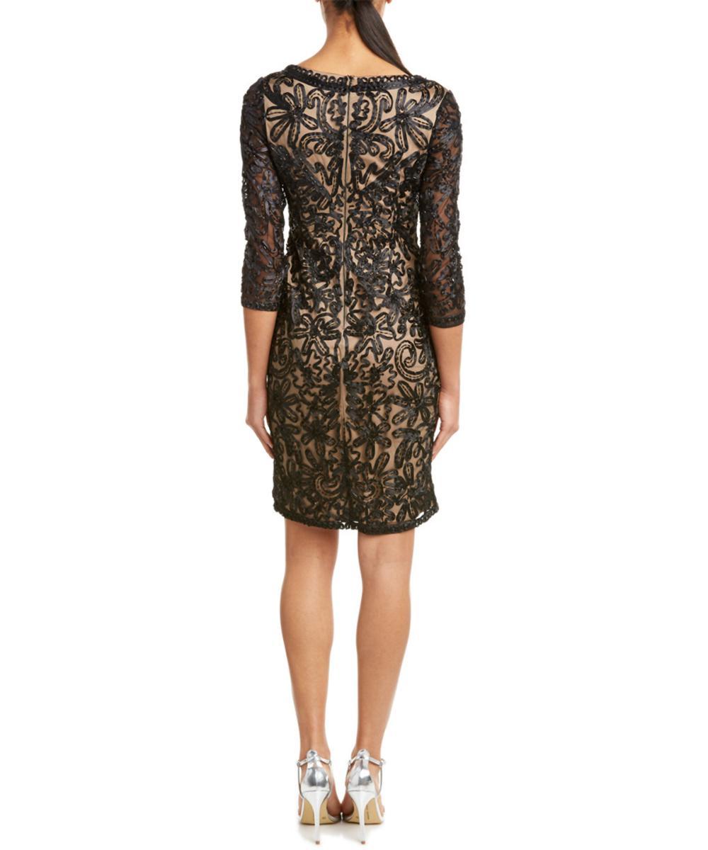 Sue Wong - Ribbon Ornate Mesh Dress N5364 in Black
