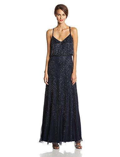 Adrianna Papell Geometric Beaded Long Dress 91897340SC ADASA