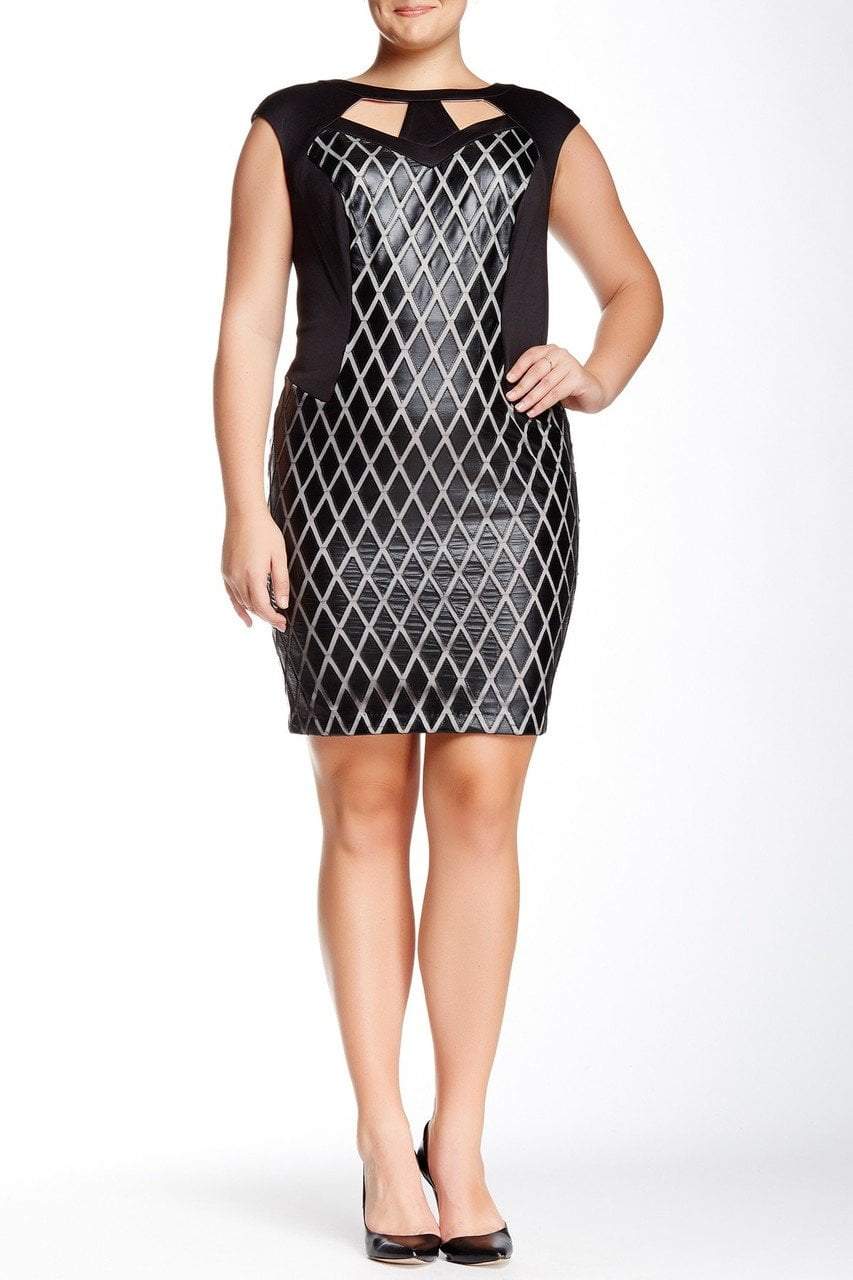 Jax - 2PYR57Q Crisscross Trim Cutout Dress in Black