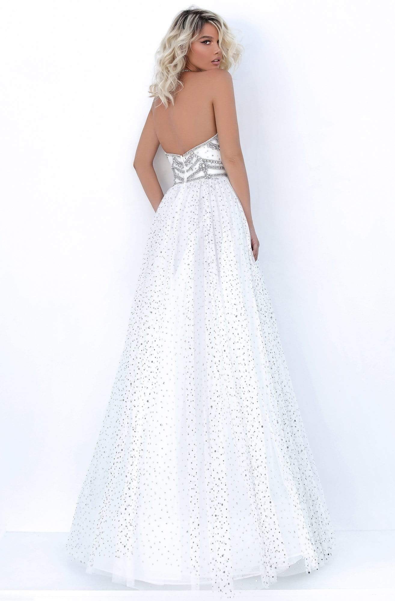 Tarik Ediz - 50681 Embellished Halter A-line Dress Evening Dresses