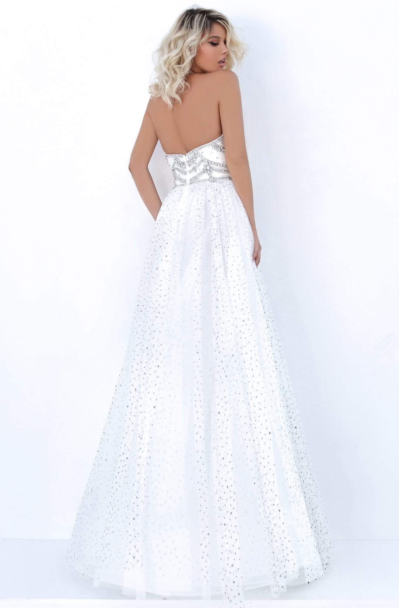 Tarik Ediz - 50681 Embellished Halter A-line Dress Evening Dresses