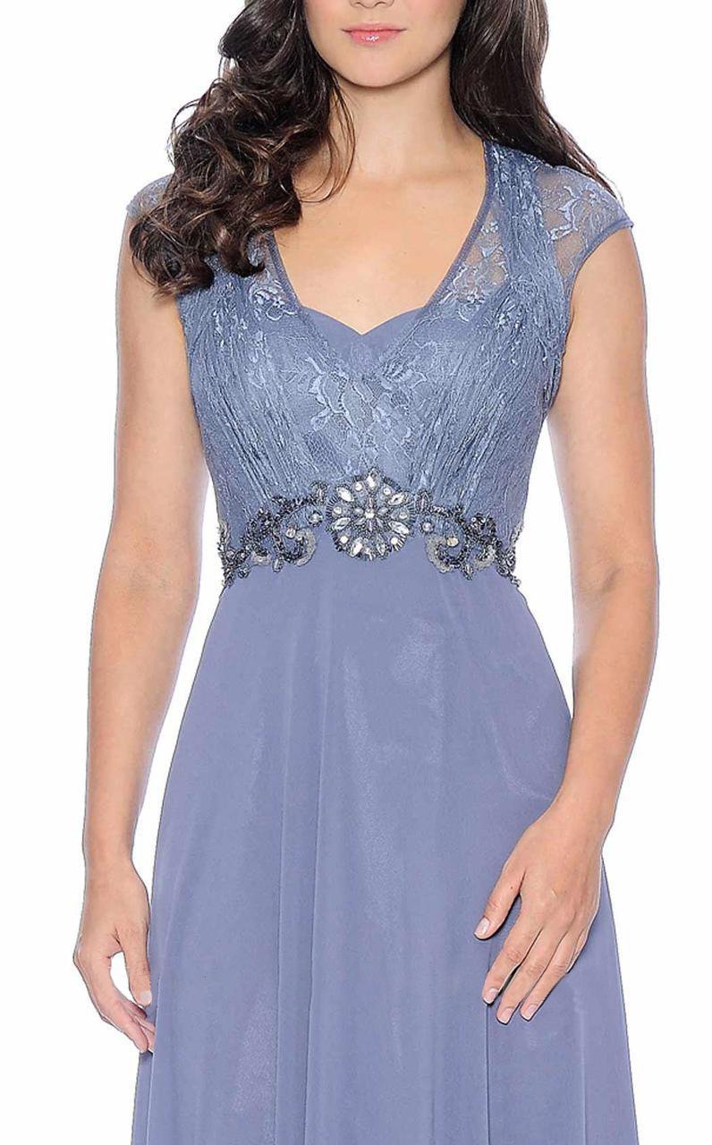 Decode 1.8 - 182532D Embellished Lace Chiffon Dress in Gray