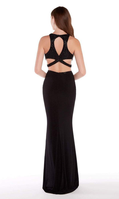 Alyce Paris - 60022 Two-Piece Surplice Bodice Cutout Gown In Black