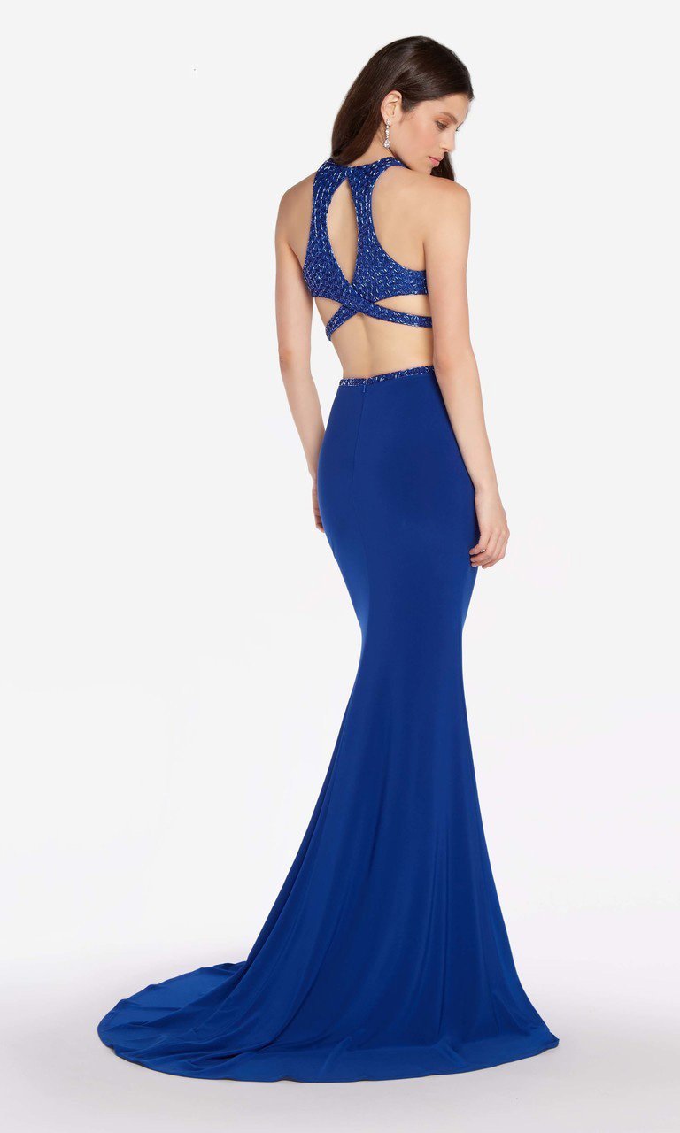 Alyce Paris - 60022 Two-Piece Surplice Bodice Cutout Gown In Blue