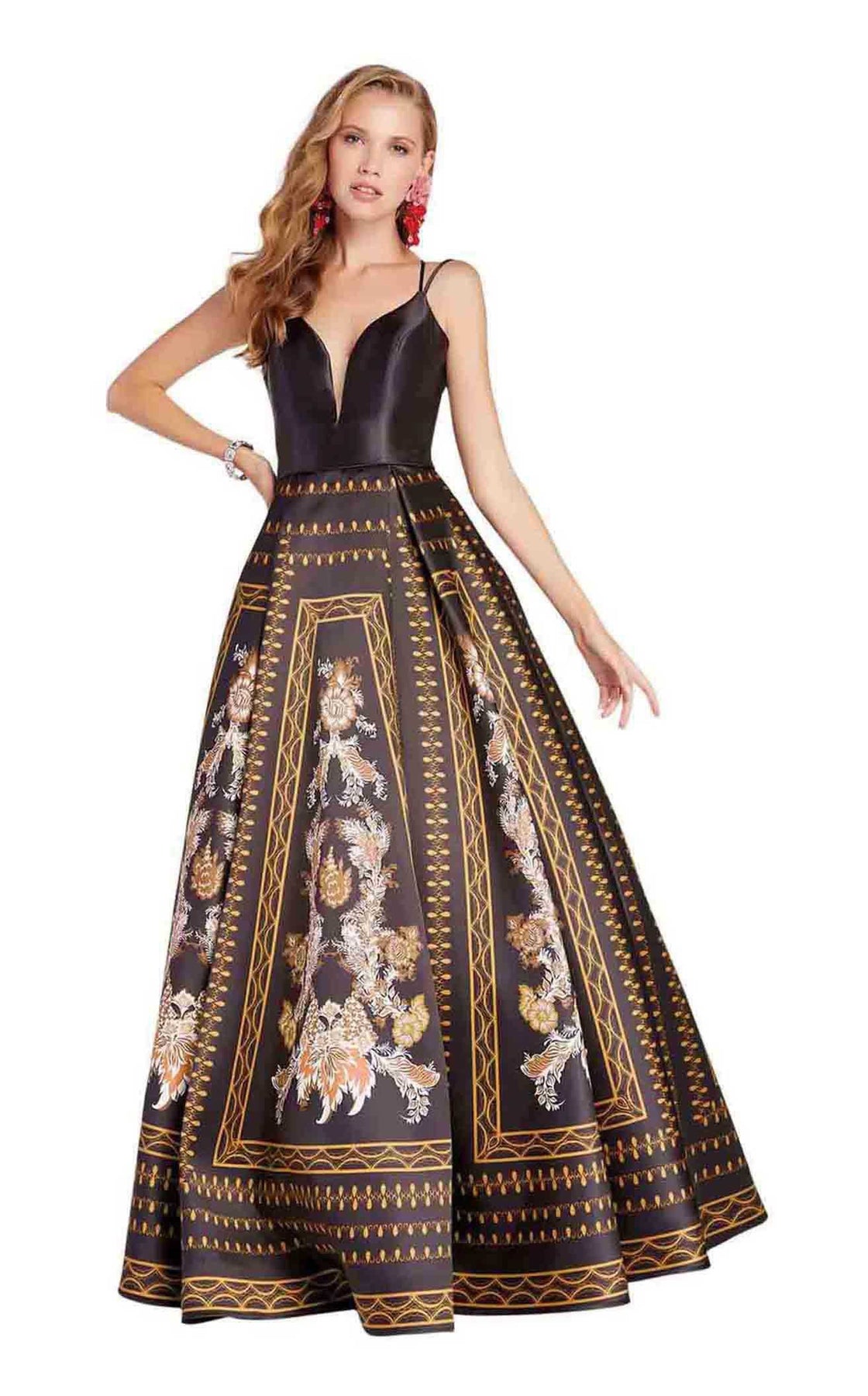 Alyce Paris - 60412SC Strappy Back Printed Ballgown