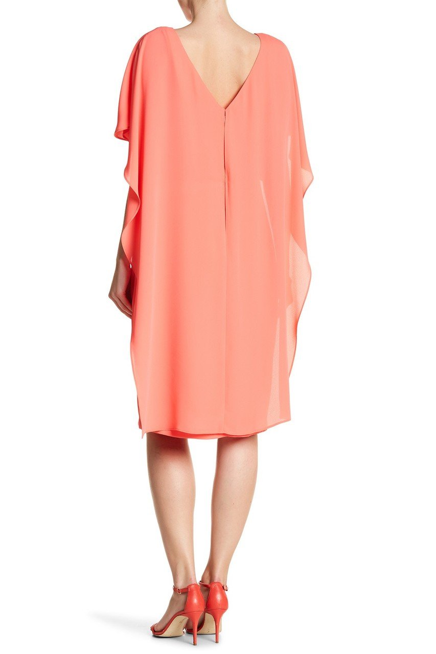 Sangria - SALU492 Chiffon Bateau Column Dress in Orange