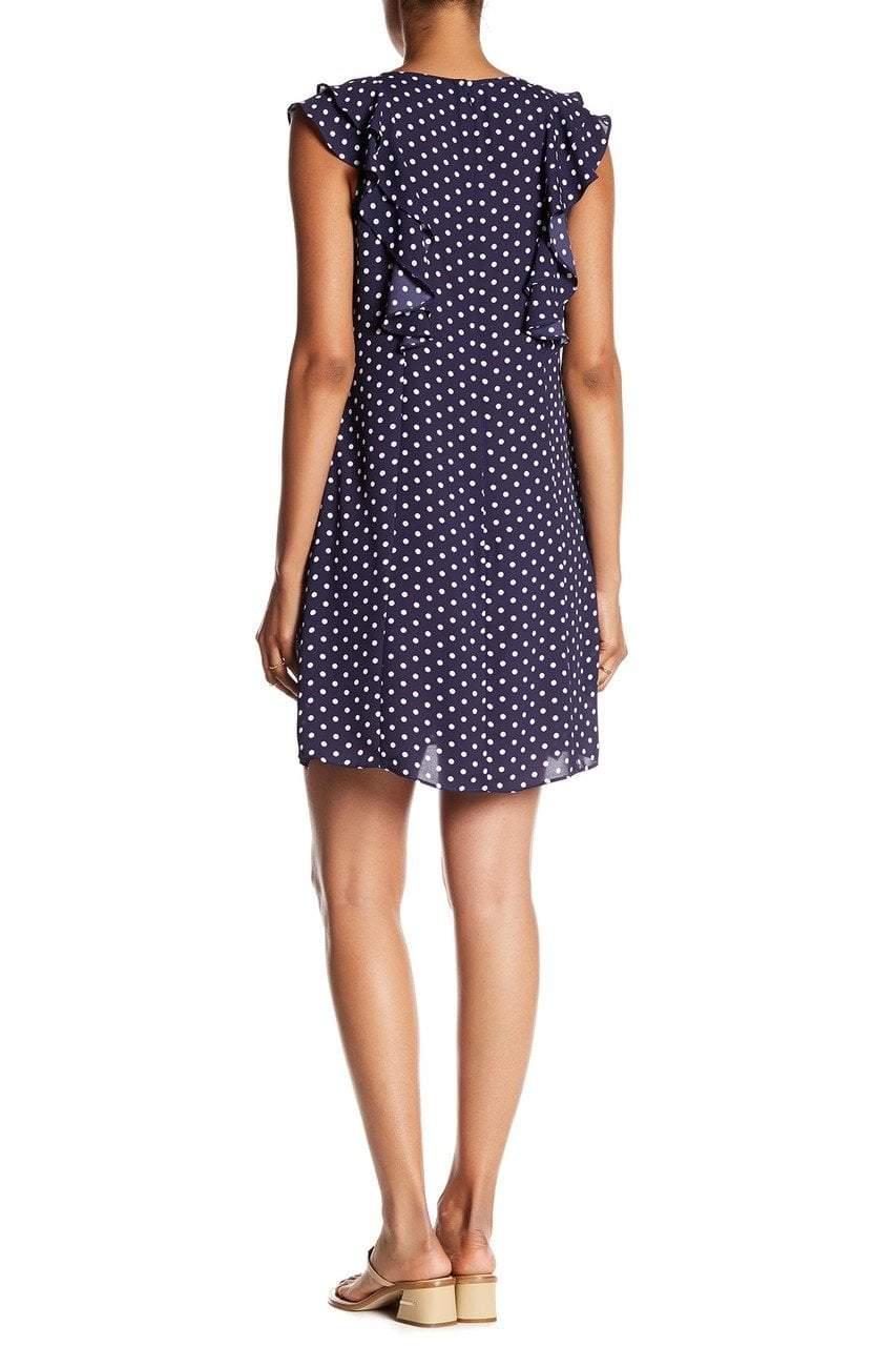 Donna Morgan - D5246M Chiffon Bateau A-line Dress in Blue
