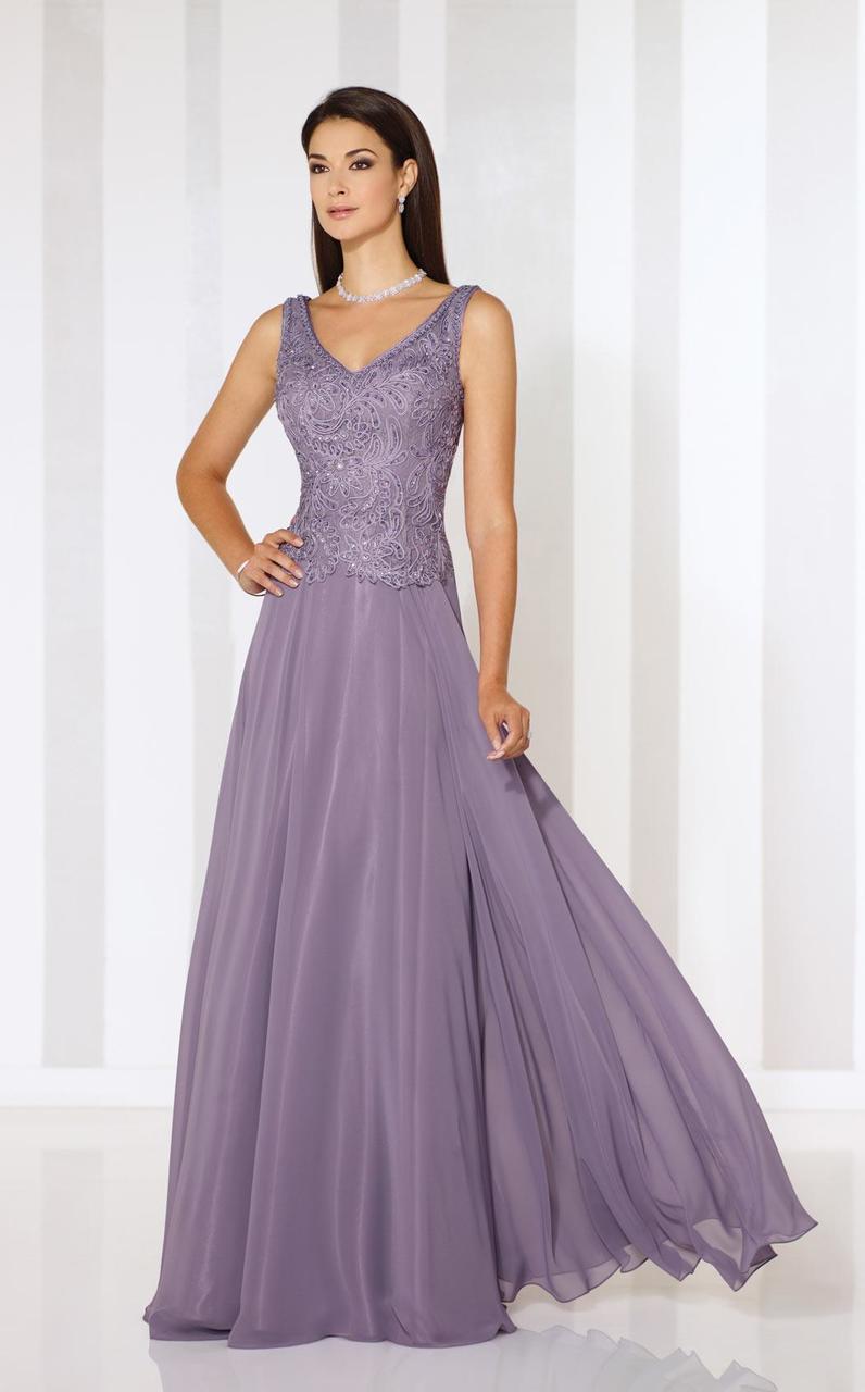 Cameron Blake - 116654SC Embellished V-neck Chiffon A-line Dress - 1 p ADASA Cameron Blake - 116654SC Embellished V-neck Chiffon A-line Dress - 1 p ADASA