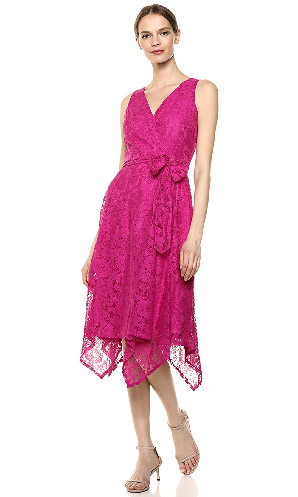 gabby skye lace dress Gabby Skye Womens Lace Tie Neck Cocktail Dress Navy 8