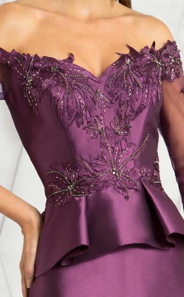 Feriani Couture - 18574 Beaded Applique Off Shoulder Dress