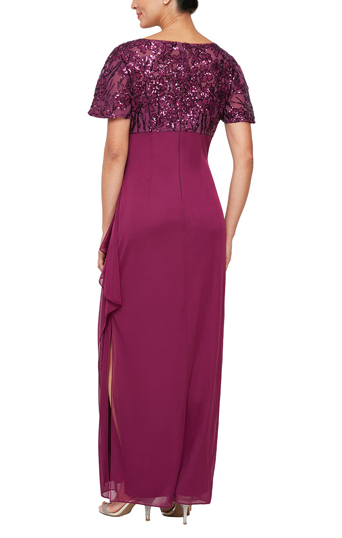 Alex Evenings 8196771 - Sequined Column Full Length Formal Gown In Red