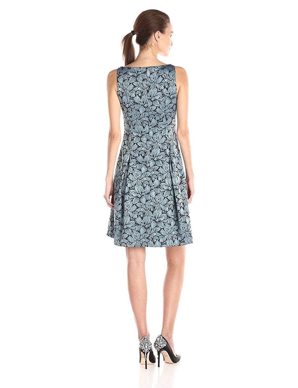 Adrianna Papell - Floral Print Jacquard Short Dress 15252820 in Floral and Blue