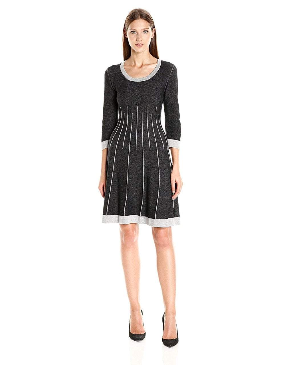white christmas dresses Nine West 10588854 - Short Cotton Knit A-Line Dress