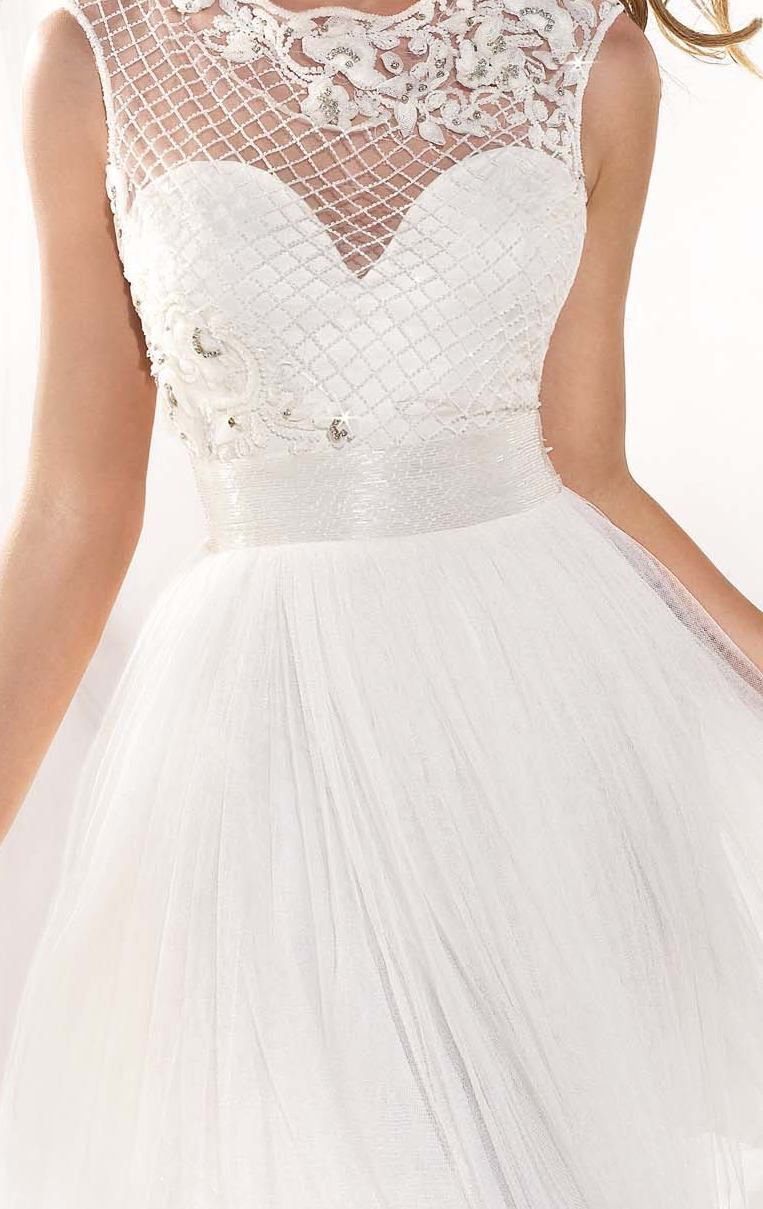 Tarik Ediz - Sleeveless Cocktail Dress 90358 in White