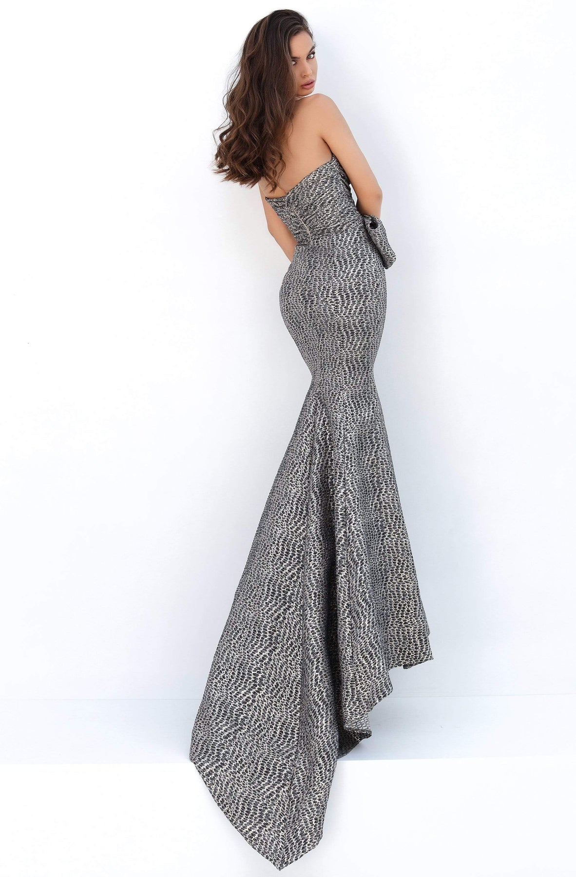 Tarik Ediz - 93857 Beaded Jacquard Mermaid Dress With Train Evening Dresses