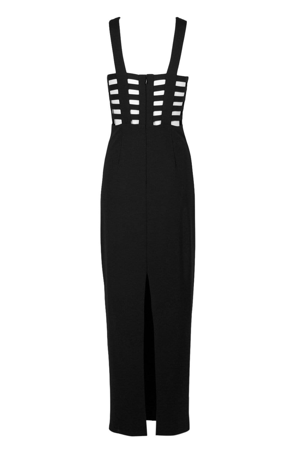 Laundry - 98M25405 Sleeveless V Neck Cage Cutout Evening Dress In Black
