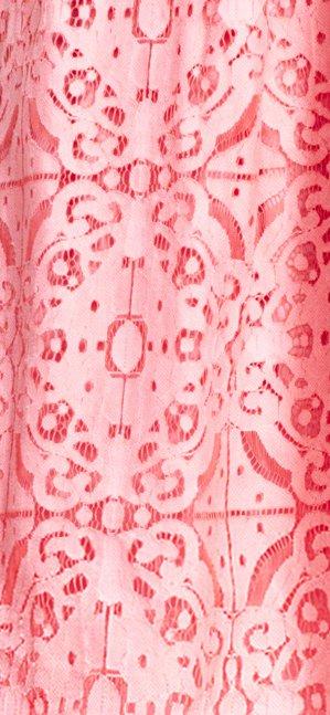 Adrianna Papell - AP1D100817 Full Lace V-neck A-line Dress In Pink