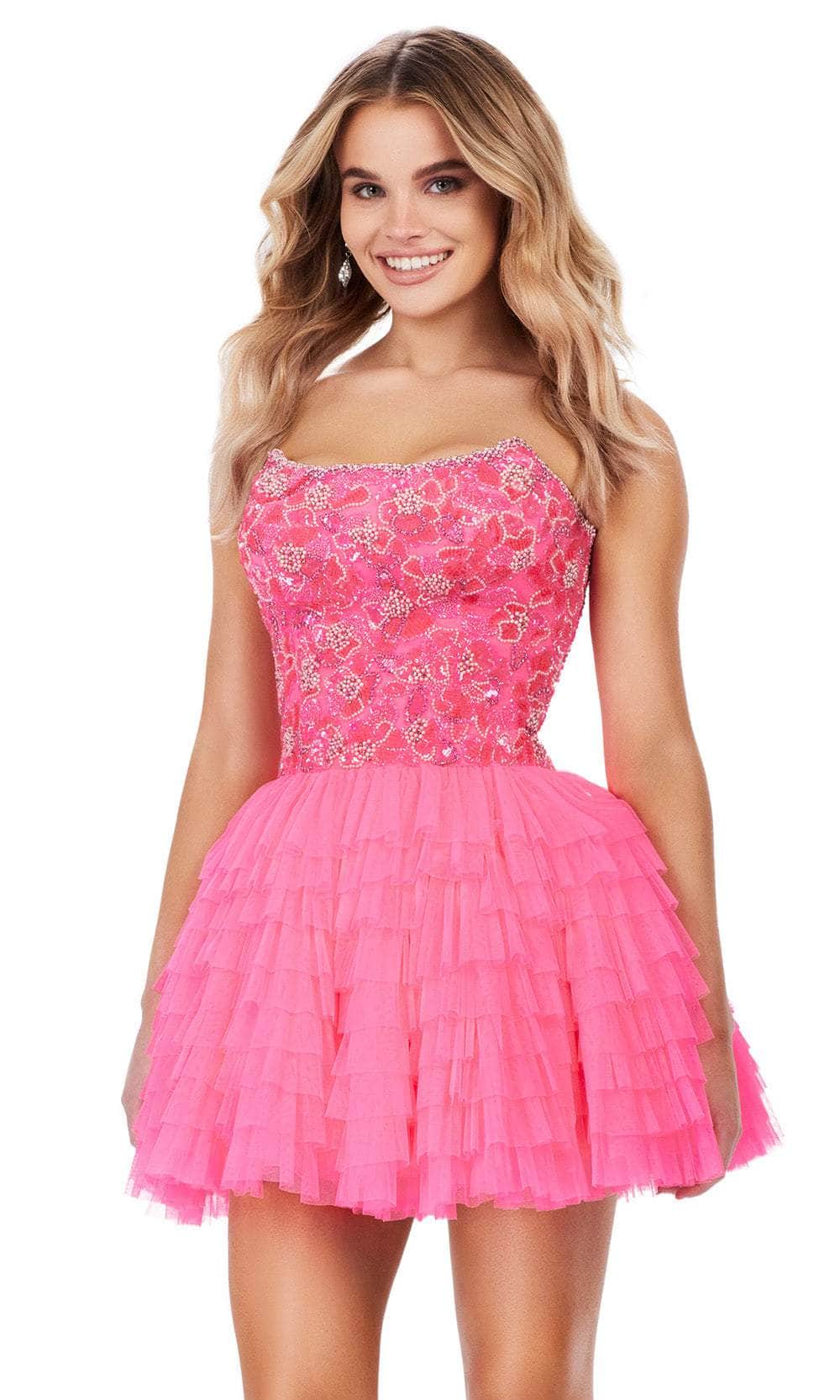 Ashley Lauren 4671 - Ruffled A-Line Cocktail Dress Evening Dresses