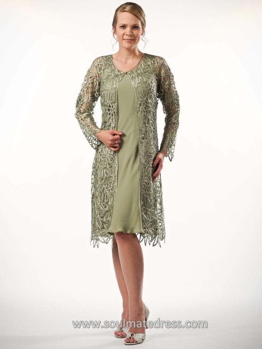 Soulmates - C88001 BEADED DUSTER DRESS 2PC SET Clothing Set