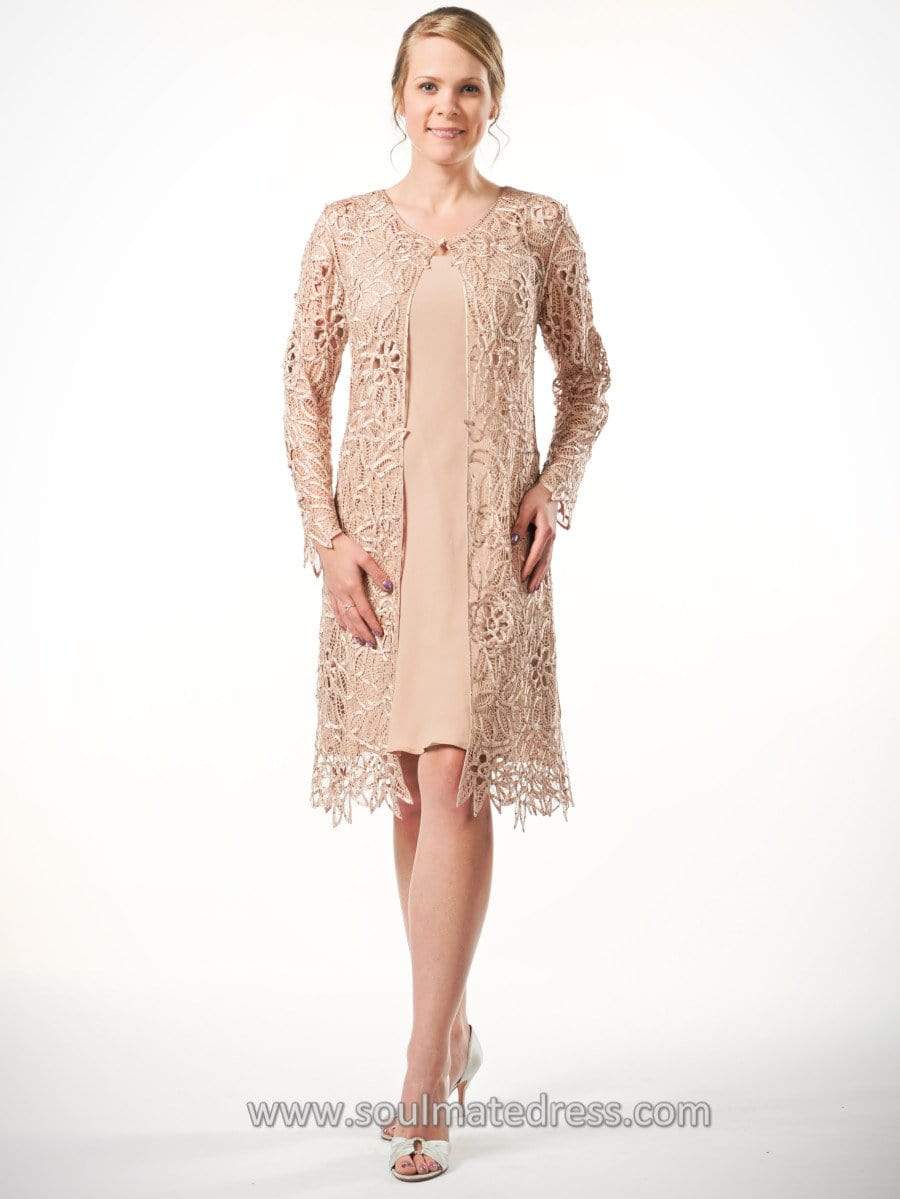 Soulmates - C88001 BEADED DUSTER DRESS 2PC SET Clothing Set