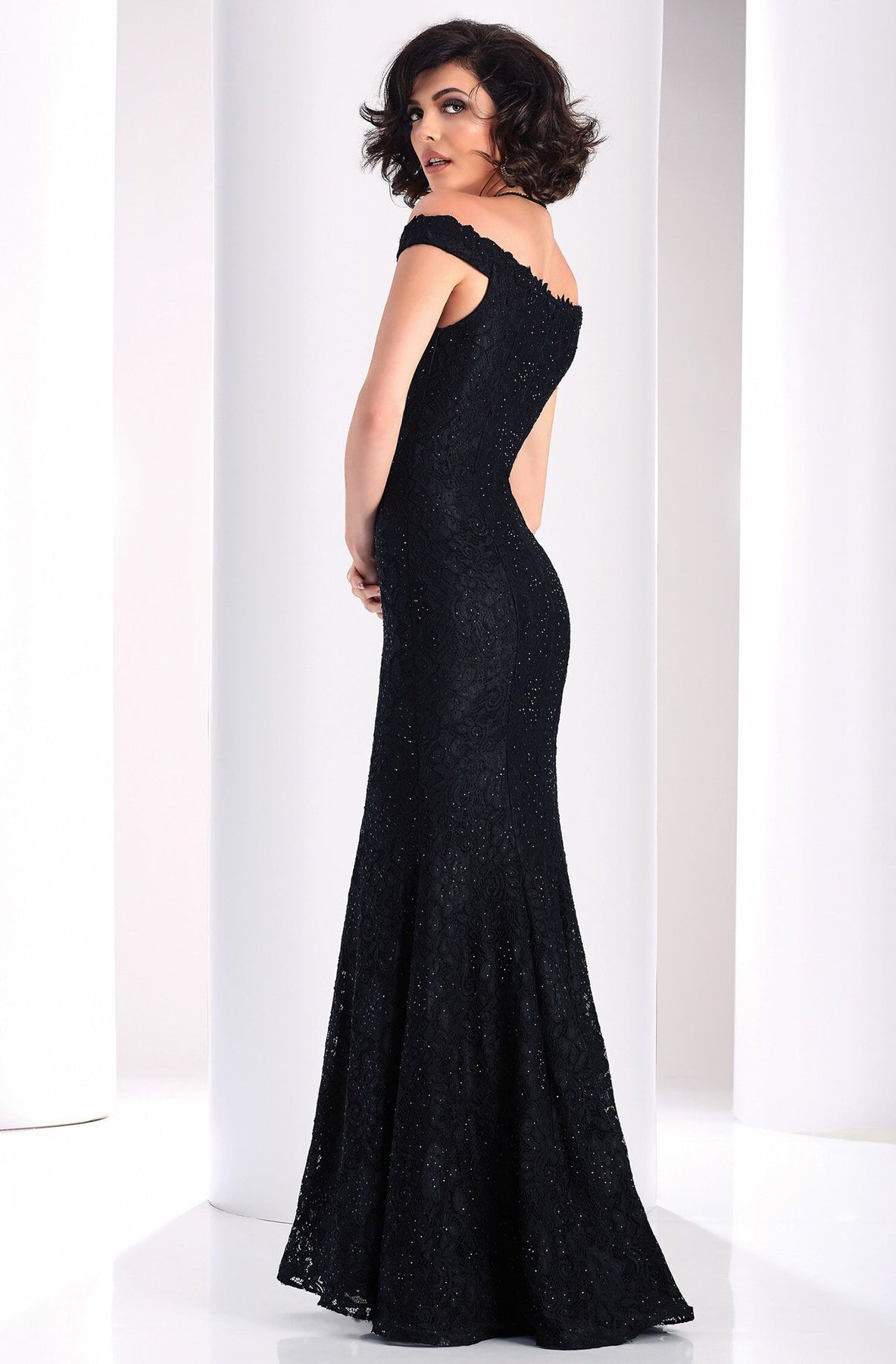 Clarisse - 4801SC Beaded Lace Off-Shoulder Mermaid Evening Dress