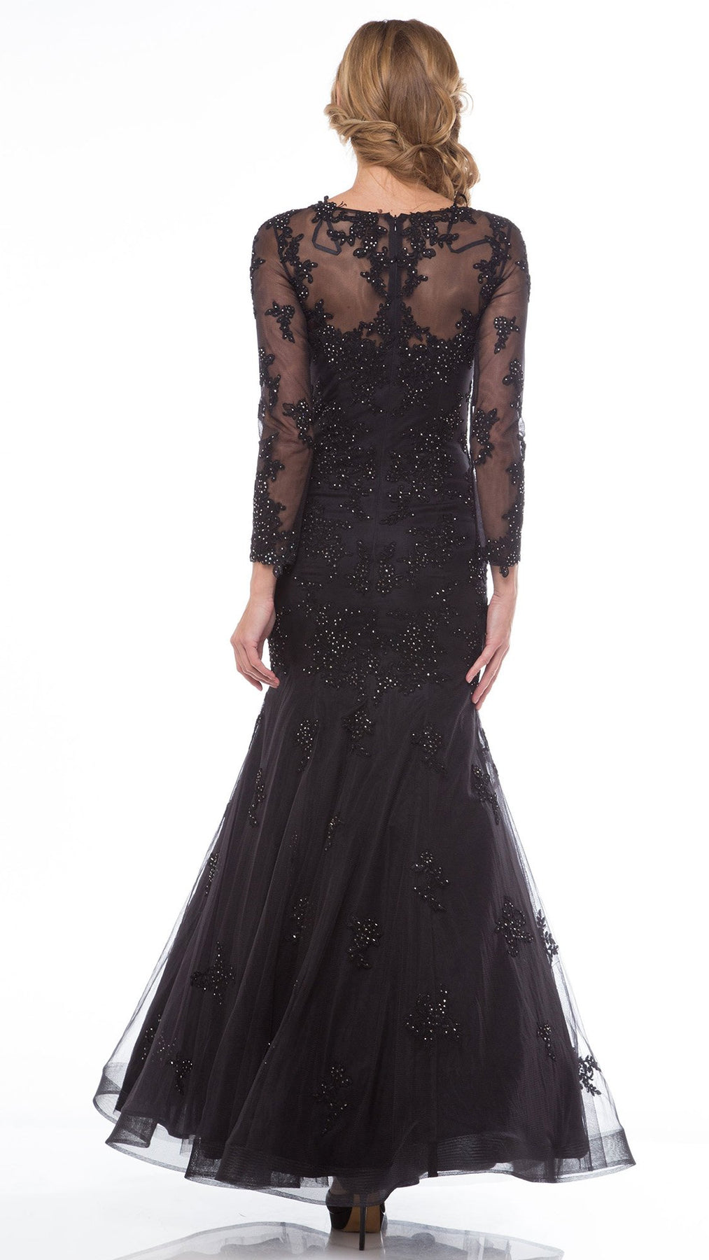 Colors Dress - G665SC Jewel Appliques Long Sleeve Trumpet Dress