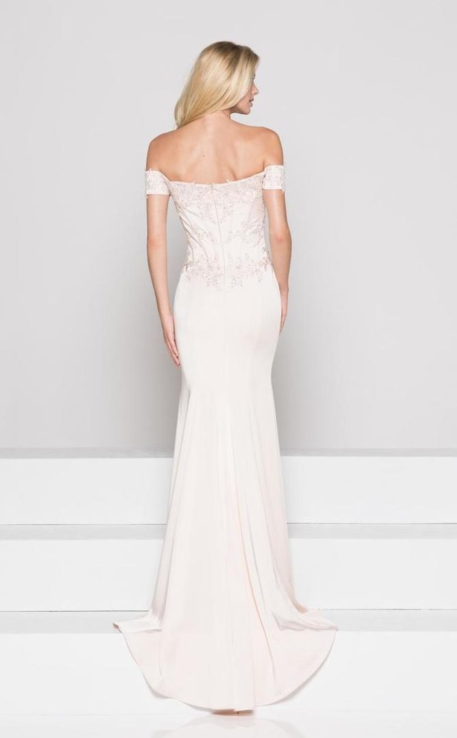 Glow by Colors - G786SC Lace Applique Off-Shoulder Gown